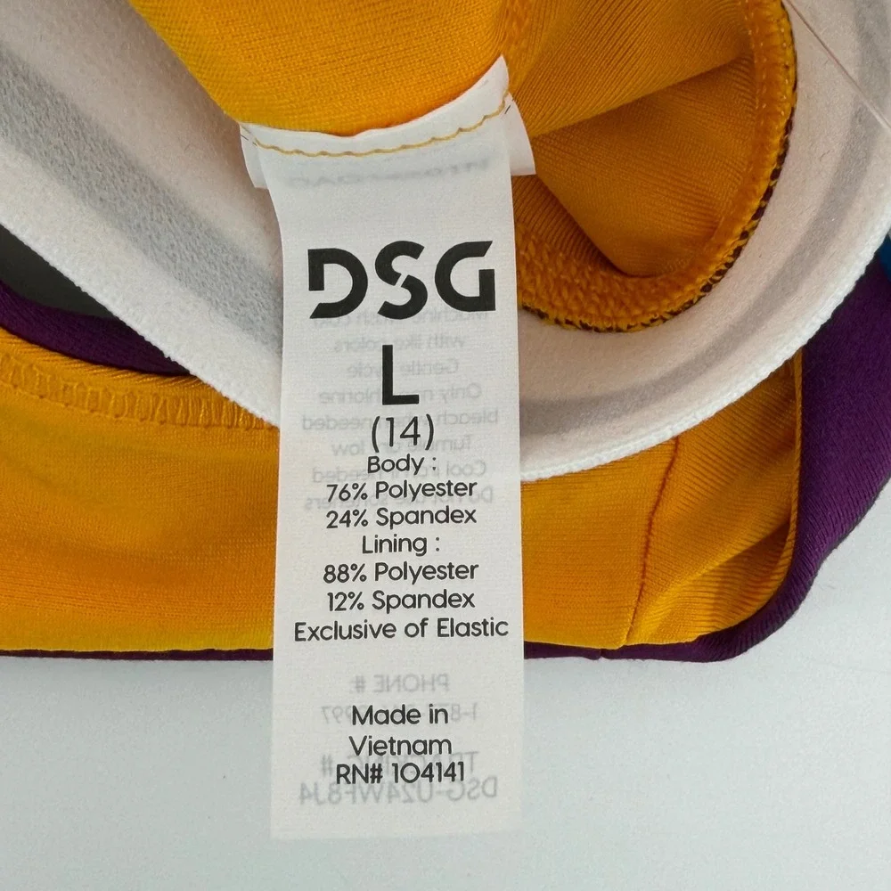 DSG girl Racer Back Momentum Bra Vibrant Violet Orange CKP9492CN Size L 14 NEW - Picture 5 of 6